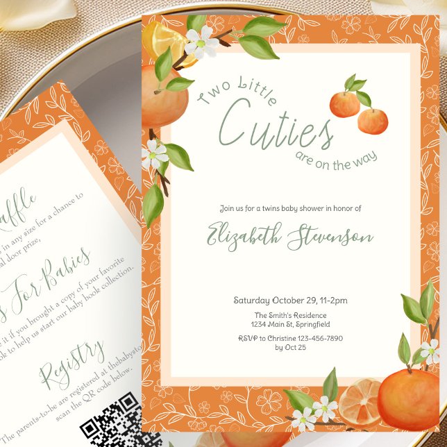 Invitación Dulces Gemelas Bebé Cumple Doble Cara  (Subido por el creador)
