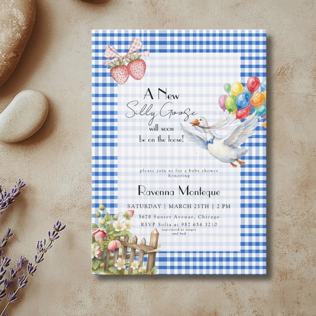 Invitación Dulces Globos de Gingham Azul para Baby Shower de  (Subido por el creador)