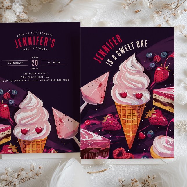 Invitación Dulces Golosinas & Delicias - Primer Cumpleaños Di (Subido por el creador)