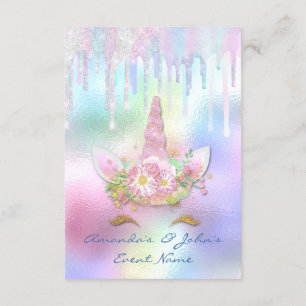Invitación Dulces holográficos Fiesta unicornio Dulce sirena
