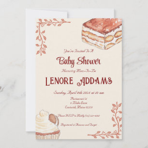 Invitación Dulces Italianos para Baby Shower en Café Europeo