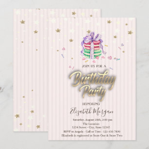 Invitación Dulces Macarons de Bebé Estrellas Fiesta de Cumple