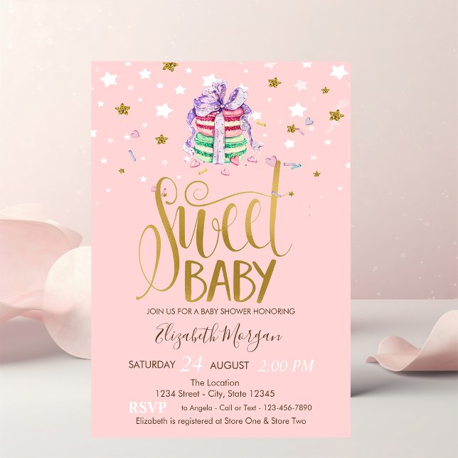 Invitación Dulces Macarons Franceses Baby Shower (Subido por el creador)