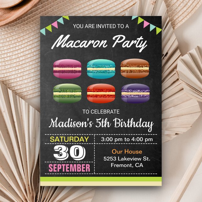 Invitación Dulces Macarons Lindos Fiesta de Cumpleaños (Subido por el creador)