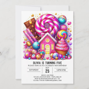 Invitación Dulces Magicos Candyland Cumpleaños Digital
