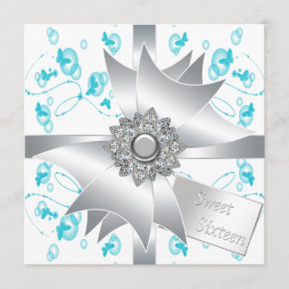 Invitación Dulces Mariposas Burbujas Fiesta de Cumpleaños 16