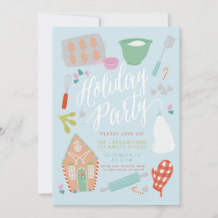 Invitación Dulces Navidades pasteles de vacaciones