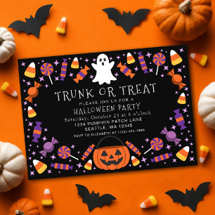 Invitación Dulces Niños Fiesta de Halloween de Caja Sorpresa 