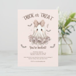 Invitación Dulces o trucos para la fiesta de Halloween del Ch