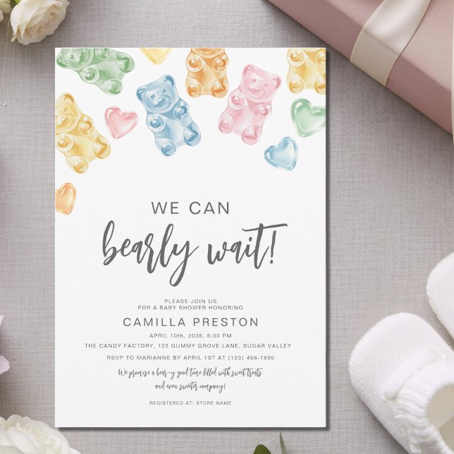 Invitación Dulces Ositos de Acuarela para Baby Shower (Subido por el creador)