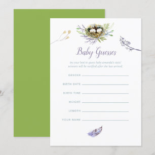Invitación Dulces Pajaritos Gemelos Baby Shower Adivinanzas