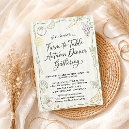 Invitación Dulces para ducha de bebé con vegetales y frutas d