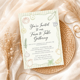 Invitación Dulces para ducha de bebé de frutas y verduras dib