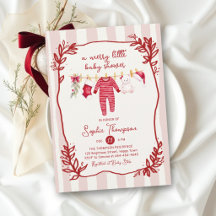 Dulces Pequeñas Rayas Rojas Dibujadas Baby Shower
