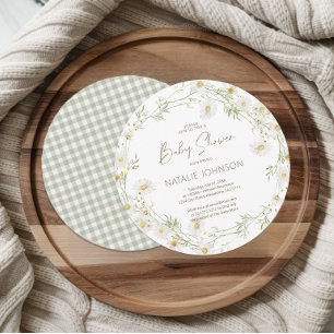 Invitación Dulces Pétalos de Margarita Floral Niña Ronda Baby