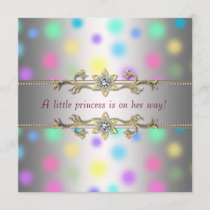 Invitación Dulces puntos de Princesa Baby Shower