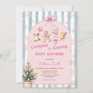 Invitación Dulces rosados y copos de nieve de cocoa Baby Show