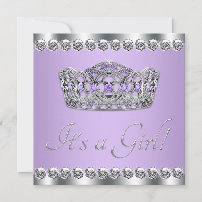 Invitación Dulces shower de bebé de diamantes de plata y lava (Anverso)