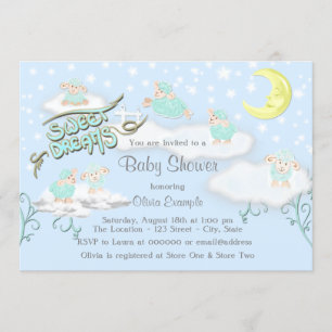 Invitación Dulces Sueños para Niño Baby Shower