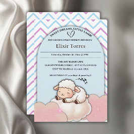 Invitación Dulces sueños Pequeño cordero lindo Kawaii Baby Sh