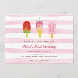 Invitación Dulces tratamientos para chicas rosadas Fiesta de 