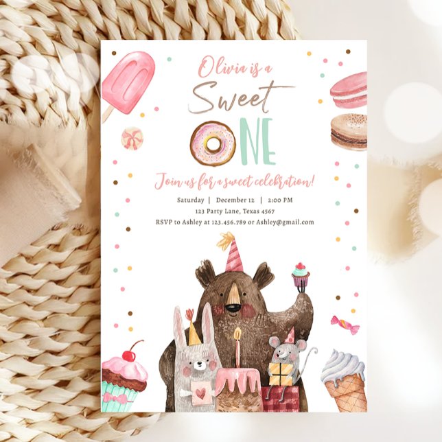 Invitación Dulces, un Fiesta, los animales no son Chicas (Subido por el creador)