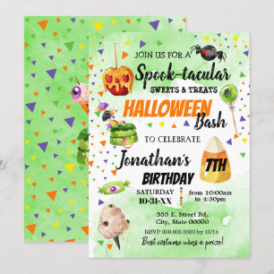 Invitación Dulces y dulces Spooktaculares para tratar el cump