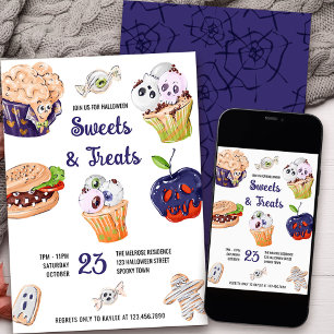 Invitación Dulces y Golosinas de Halloween, Comida Repugnante