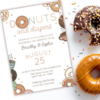 Invitación Dulces y Pañales para el Bebe Niño Lluvia de Bebe