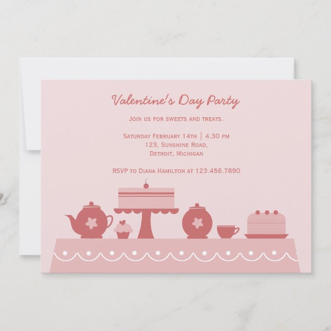 Invitación Dulces y tratamientos el día de San Valentín (Anverso)