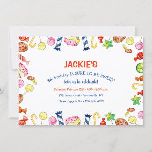 Invitación Dulces y Tratamientos Fiesta de Cumpleaños