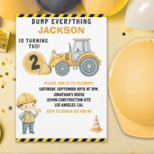 DUMP EVERYTHING – Construction Truck 2nd Birthday
