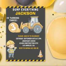 DUMP EVERYTHING – Construction Truck 3rd Birthday