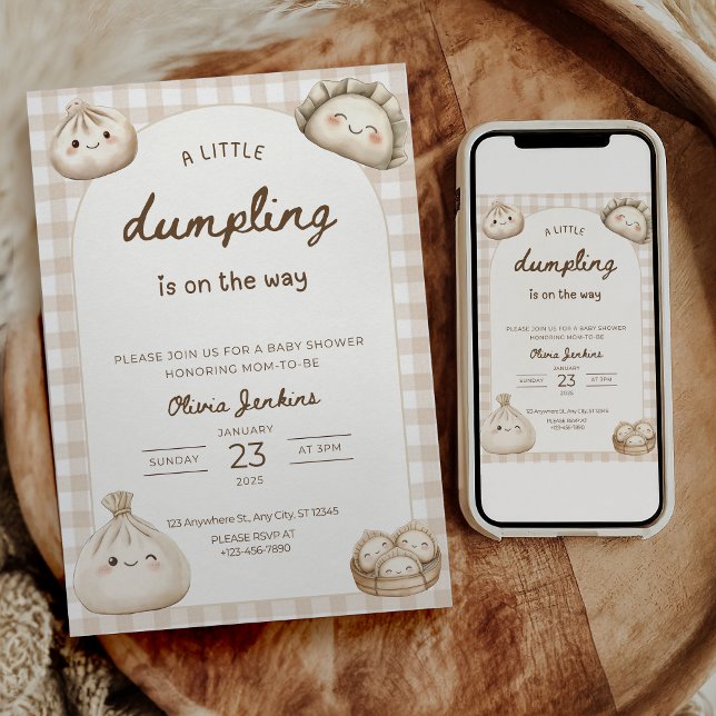 Invitación Dumpling Baby Shower Invitation Little Dumpling (Subido por el creador)