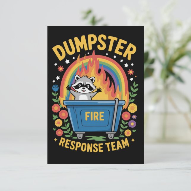 Invitación Dumpster Fire Response Team Sarcasm Meme Funny  (Anverso de pie)