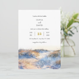 Invitación Dunas costeras de arena dorada Sunrise Beach Weddi