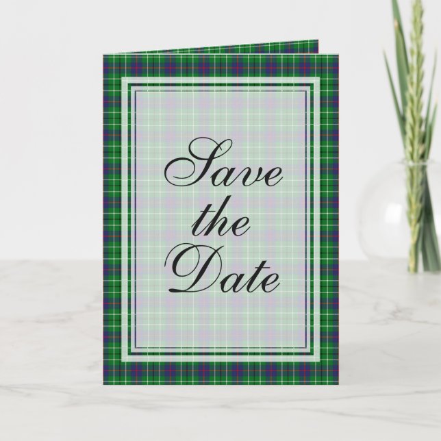 Invitación Duncan Tartan Guarda La Fecha (Anverso)