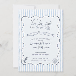 Invitación Dúo de Ducha de Novia Dos Menos Peces En El Mar