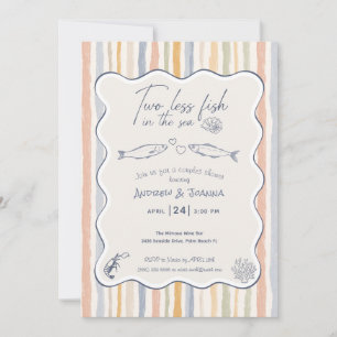 Invitación Dúo de Ducha de Novia Dos Menos Peces En El Mar