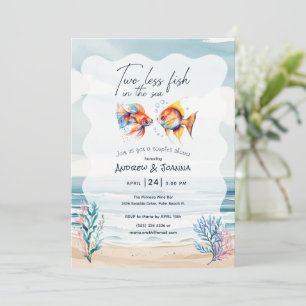 Invitación Dúo de Ducha de Novia Dos Menos Peces En El Mar