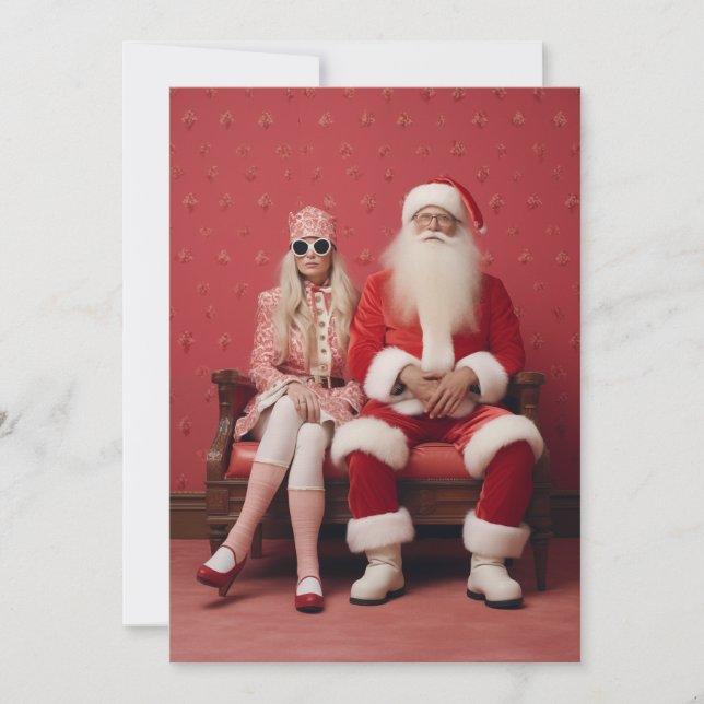 Invitación Dúo de los Navidades caprichosos: Santa y Claus (Anverso)