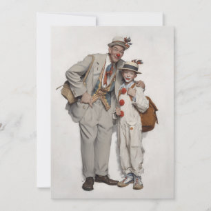 Invitación Dúo de payaso, padre e hijo