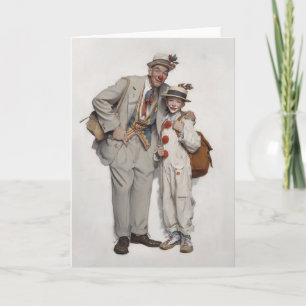 Invitación Dúo de payaso, padre e hijo