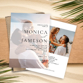 Invitación Duo Moderno 2 Foto Boda