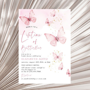 Invitación Duración de la ducha de novias de oro rosado en la