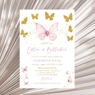 Invitación Duración de la ducha de novias de oro rosado en la
