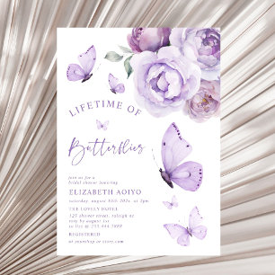 Invitación Duración de la ducha nupcial floral de mariposas
