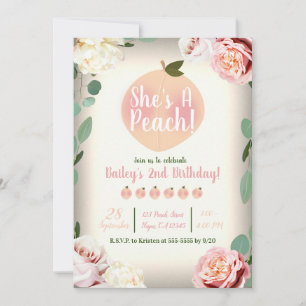 Invitación DURAZNO DULCE Encanto Sureño Fiesta Floral de Cump