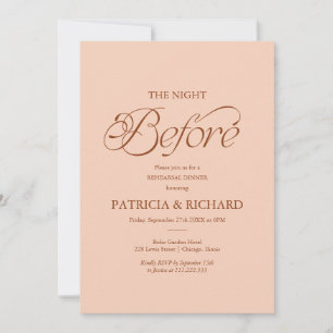 Invitación Durazno La Noche Antes de la Cena de Ensayo 