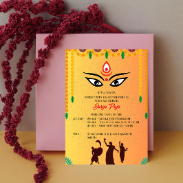 Invitación Durga Puja Navratri Bengali
